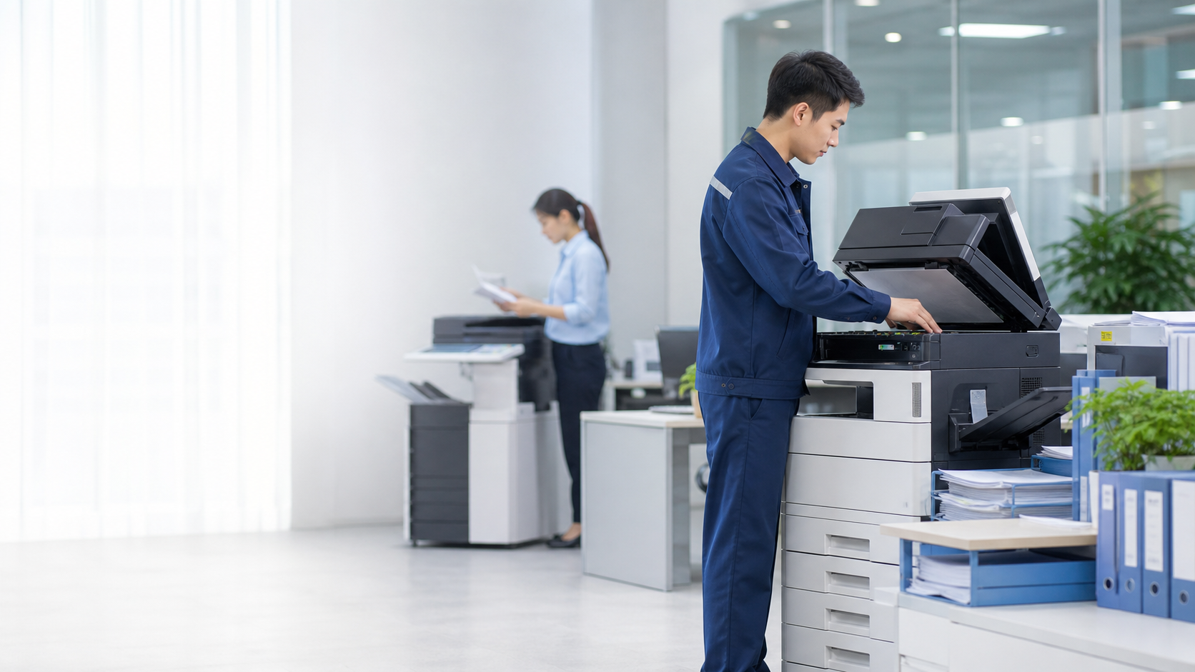 现代办公室中的办公设备与服务工程师